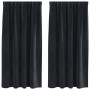 Cortinas con cortinas 2 pcs Negro 140 x 175 cm Terciopelo