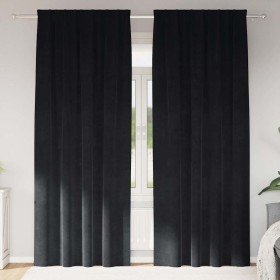 Cortinas con cortinas 2 pcs Negro 140 x 245 cm Terciopelo Cortinas con cortinas 2 pcs Negro 140 x 245 cm Terciopelo