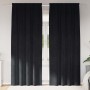 Cortinas con cortinas 2 pcs Negro 140 x 245 cm Terciopelo