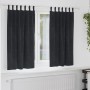 Cortinas con cortinas 2 pcs Negro 140 x 175 cm Terciopelo