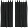 Cortinas con cortinas 2 pcs Negro 140 x 175 cm Terciopelo