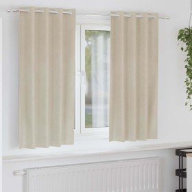 Cortinas con cortinas 2 pcs Crema 140 x 175 cm Terciopelo Cortinas con cortinas 2 pcs Crema 140 x 175 cm Terciopelo
