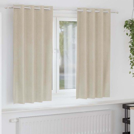 Cortinas con cortinas 2 pcs Crema 140 x 175 cm Terciopelo