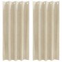 Cortinas con cortinas 2 pcs Crema 140 x 175 cm Terciopelo
