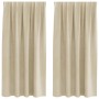 Cortinas con cortinas 2 pcs Crema 140 x 175 cm Terciopelo