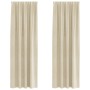 Cortinas con cortinas 2 pcs Crema 140 x 225 cm Terciopelo