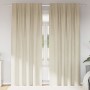 Cortinas con cortinas 2 pcs Crema 140 x 260 cm Terciopelo