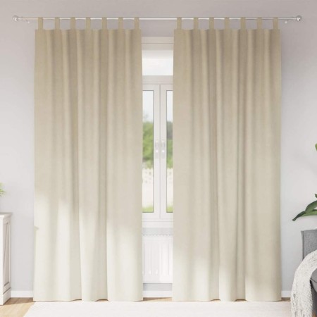 Cortinas con cortinas 2 pcs Crema 140 x 260 cm Terciopelo