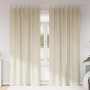 Cortinas con cortinas 2 pcs Crema 140 x 260 cm Terciopelo