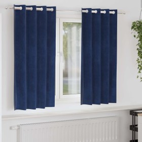 Cortinas con cortinas 2 pcs Azul oscuro 140 x 175 cm Terciopelo Cortinas con cortinas 2 pcs Azul oscuro 140 x 175 cm Terciopelo