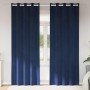 Cortinas opacas 2 pcs Azul Oscuro 140 x 225 cm Terciopelo en Cortinas y visillos | Comprar online en Foro24