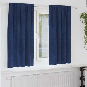 Cortinas con cortinas 2 pcs Azul Oscuro 140 x 175 cm Terciopelo Cortinas con cortinas 2 pcs Azul Oscuro 140 x 175 cm Terciopelo
