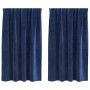 Cortinas con cortinas 2 pcs Azul Oscuro 140 x 175 cm Terciopelo