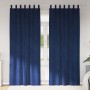 Cortinas con cortinas 2 pcs Azul oscuro 140 x 225 cm Terciopelo