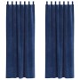 Cortinas con cortinas 2 pcs Azul oscuro 140 x 225 cm Terciopelo
