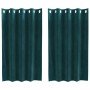 Cortinas 2 pcs Verde oscuro 140 x 140 cm Terciopelo