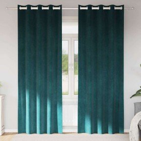 Cortinas 2 pcs Verde oscuro 140 x 245 cm Terciopelo Cortinas 2 pcs Verde oscuro 140 x 245 cm Terciopelo