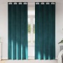 Cortinas 2 pcs Verde oscuro 140 x 245 cm Terciopelo
