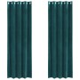 Cortinas 2 pcs Verde oscuro 140 x 245 cm Terciopelo