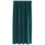 Cortinas 2 pcs Verde oscuro 140 x 175 cm Terciopelo