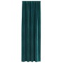 Cortinas 2 pcs Verde oscuro 140 x 225 cm Terciopelo