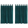 Cortinas 2 pcs Verde oscuro 140 x 140 cm Terciopelo