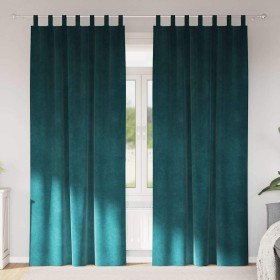 Cortinas 2 pcs Verde oscuro 140 x 260 cm Terciopelo Cortinas 2 pcs Verde oscuro 140 x 260 cm Terciopelo