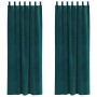 Cortinas 2 pcs Verde oscuro 140 x 260 cm Terciopelo