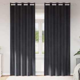 Cortinas con cortinas 2 pcs Gris oscuro 140 x 245 cm Terciopelo Cortinas con cortinas 2 pcs Gris oscuro 140 x 245 cm Terciopelo