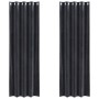 Cortinas con cortinas 2 pcs Gris oscuro 140 x 245 cm Terciopelo