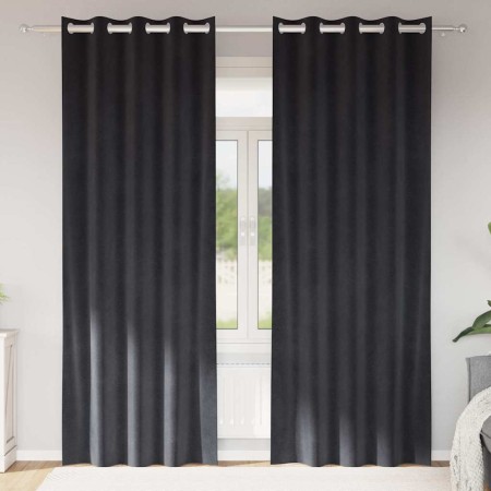 Cortinas con cortinas 2 pcs Gris oscuro 140 x 260 cm Terciopelo