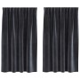 Cortinas con cortinas 2 pcs Gris oscuro 140 x 140 cm Terciopelo