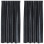Cortinas con cortinas 2 pcs Gris oscuro 140 x 175 cm Terciopelo