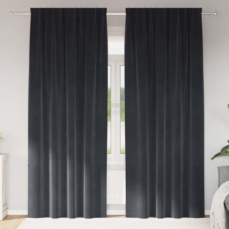 Cortinas con cortinas 2 pcs Gris oscuro 140 x 260 cm Terciopelo