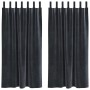 Cortinas con cortinas 2 pcs Gris oscuro 140 x 175 cm Terciopelo