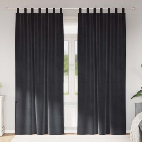 Cortinas con cortinas 2 pcs Gris oscuro 140 x 225 cm Terciopelo Cortinas con cortinas 2 pcs Gris oscuro 140 x 225 cm Terciopelo