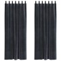 Cortinas con cortinas 2 pcs Gris oscuro 140 x 225 cm Terciopelo