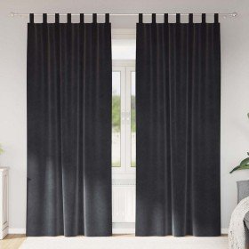 Cortinas con cortinas 2 pcs Gris oscuro 140 x 245 cm Terciopelo Cortinas con cortinas 2 pcs Gris oscuro 140 x 245 cm Terciopelo