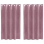 Cortinas con cortinas 2 pcs Rosa oscuro 140 x 140 cm Terciopelo