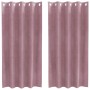 Cortinas con cortinas 2 pcs Rosa oscuro 140 x 175 cm Terciopelo