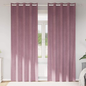 Cortinas con cortinas 2 pcs Rosa oscuro 140 x 260 cm Terciopelo