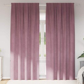 Cortinas con cortinas 2 pcs Rosa Oscuro 140 x 245 cm Terciopelo Cortinas con cortinas 2 pcs Rosa Oscuro 140 x 245 cm Terciopelo