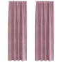 Cortinas con cortinas 2 pcs Rosa Oscuro 140 x 260 cm Terciopelo