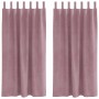 Cortinas con cortinas 2 pcs Rosa oscuro 140 x 175 cm Terciopelo