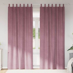 Cortinas con cortinas 2 pcs Rosa Oscuro 140 x 245 cm Terciopelo Cortinas con cortinas 2 pcs Rosa Oscuro 140 x 245 cm Terciopelo