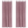 Cortinas con cortinas 2 pcs Rosa Oscuro 140 x 260 cm Terciopelo
