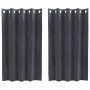 Cortinas con cortinas 2 pcs Gris claro 140 x 140 cm Terciopelo