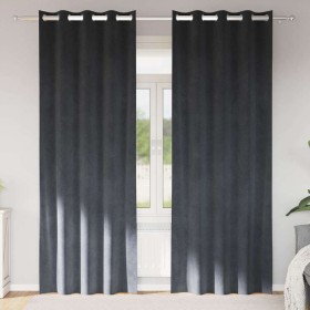 Cortinas con cortinas 2 pcs Gris claro 140 x 225 cm Terciopelo Cortinas con cortinas 2 pcs Gris claro 140 x 225 cm Terciopelo