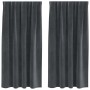 Cortinas con cortinas 2 pcs Gris claro 140 x 175 cm Terciopelo