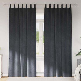 Cortinas con cortinas 2 pcs Gris claro 140 x 225 cm Terciopelo Cortinas con cortinas 2 pcs Gris claro 140 x 225 cm Terciopelo